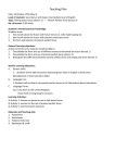 Teaching Plan Date: 18 October, 2016 (Day 5) Level of students