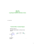 Math 106 Lecture 19 Long Range Predictions with Markov Chains