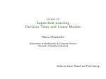 Lecture 10 Supervised Learning Decision Trees and Linear Models