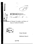 BOEINGLABORATORIES CZ~Ratios of Normal Variables and