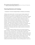 Theorizing Modernity and Technology