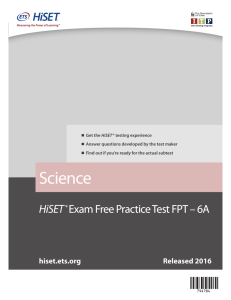 Science Practice Test (FPT6A)