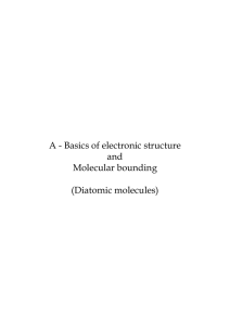 A - Basics of electronic structure and Molecular bounding (Diatomic