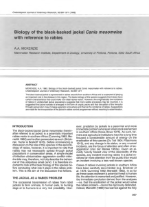 Biology of the black-backed jackal Canis mesomelas