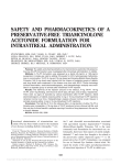 safety and pharmacokinetics of a preservative-free