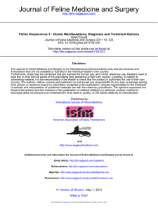 Feline Herpesvirus-1: Ocular manifestations, diagnosis and