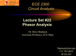 Phasor Analysis, Lecture Set 22