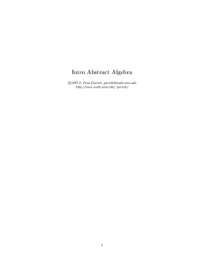 Intro Abstract Algebra