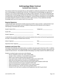 Anthropology Major Contract