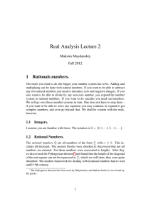 Real Analysis Lecture 2