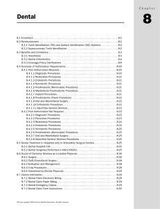 Chapter 8: Dental