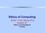 Data Structures CSCI 262, Spring 2002 Lecture 2 Classes and