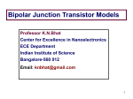 Bipolar Junction Transistor Modeling Topics for - SMDP-VLSI