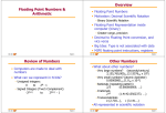 Floating Point Numbers and Arithmetic - UTK-EECS