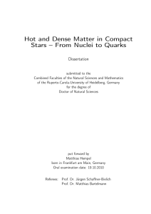 Hot and Dense Matter in Compact Stars – From Nuclei to Quarks
