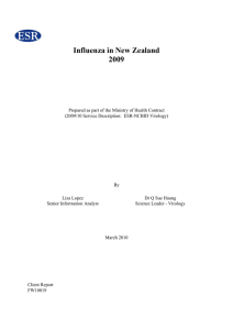 Influenza in New Zealand 2009 - ESR
