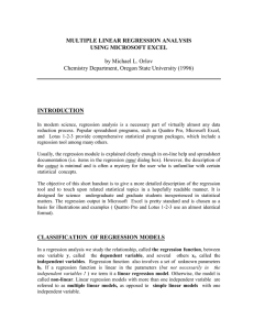 MULTIPLE LINEAR REGRESSION ANALYSIS