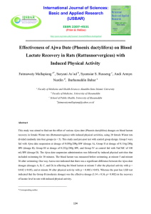 Effectiveness of Ajwa Date (Phoenix dactylifera) on Blood Lactate