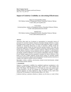 Impact of Celebrity Credibility on Advertising Effectiveness