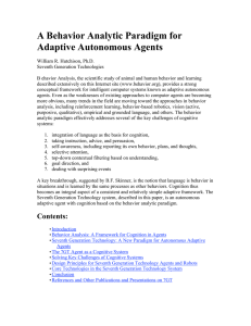 A Behavior Analytic Paradigm for Adaptive Autonomous Agents