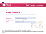 Rock posters - igneous PDF - EAL Nexus