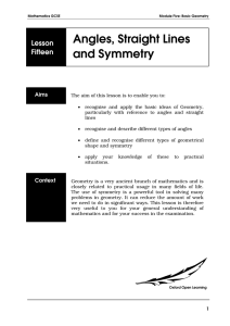 Angles, Straight Lines and Symmetry