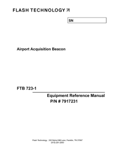 FTB 723-1 Equipment Reference Manual P/N # 7917231