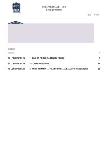 Long problem 1. Marking scheme