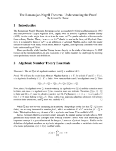 The Ramanujan-Nagell Theorem: Understanding the Proof 1