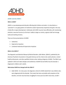 ADHD and the DSM 5 - ADHD Awareness Month