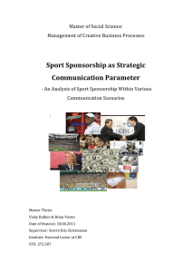 Sport Sponsorship as Strategic Communication Parameter