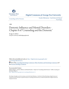 Demonic Influence and Mental Disorders