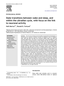 State transitions between wake and sleep, and within the