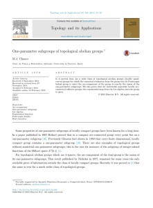 "One-parameter subgroups of topological abelian groups". Topology