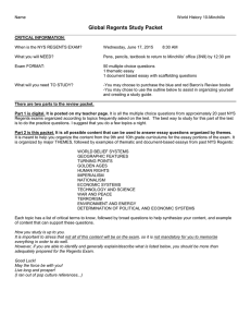 Global Regents Review Outline End of Year 2015