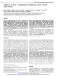 Influence of Type of Cigarette on Peripheral versus