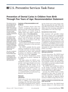 Prevention of Dental Caries in Children from Birth Through Five