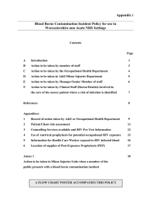 Appendix i Blood Borne Contamination Incident Policy for use in