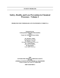 SACHE Problem Set Volume 2 - Safety and Chemical Engineering