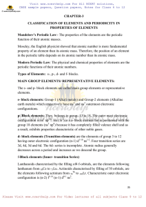 CHAPTER-3 CLASSIFICATION OF ELEMENTS AND