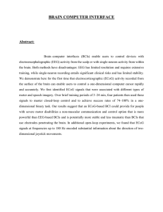 Brain Computer Interface Seminar Report