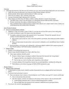 Chapter 9 Primate Origins and Evolution Overview • Following the