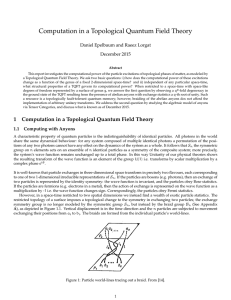 Computation in a Topological Quantum Field Theory