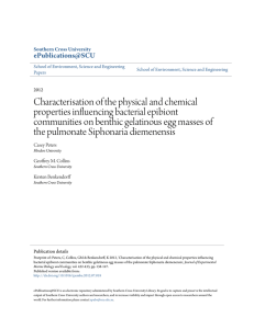 Characterisation of the physical and chemical properties influencing