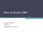 Intro to Access 2007