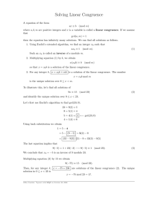 Solving Linear Congruence