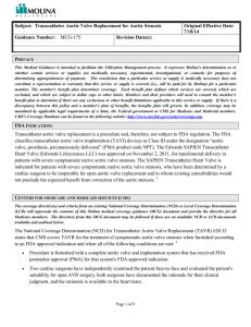 Transcatheter Aortic Valve Replacement for Aortic
