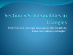 Section 5.5: Inequalities in Triangles