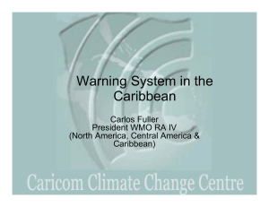 Warning system in the Caribbean