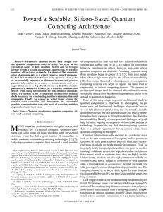 Toward a scalable, silicon-based quantum computing architecture